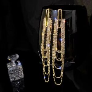 Elegant Gold and Silver Chain Earrings